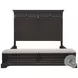 Hickory Creek Brown Velvet Queen Storage Panel Bed
