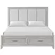 Fiona Mist Gray California King Upholstered Storage Panel Bed