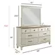 Litchfield Sunwashed and Brown 8 Drawer Weymouth Dresser with Rectangular Landscape Mirror