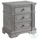 Brookstone Aged Grey 3 Drawer Nightstand