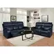 Glenwood Rainer Ocean Leather 78" Lay Flat Power Reclining Console Loveseat with Power Lumbar and USB Charging