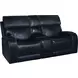 Glenwood Rainer Ocean Leather 78" Lay Flat Power Reclining Console Loveseat with Power Lumbar and USB Charging