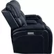 Glenwood Rainer Ocean Leather 78" Lay Flat Power Reclining Console Loveseat with Power Lumbar and USB Charging