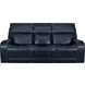 Glenwood Rainer Ocean Leather 88" Lay Flat Power Reclining Sofa with Power Lumbar and USB Charging
