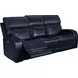 Glenwood Rainer Ocean Leather 88" Lay Flat Power Reclining Sofa with Power Lumbar and USB Charging