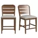 Thorin Light Gray Upholstered Ladder Back Counter Height Chair Set of 2