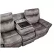 Nashville Gray Manual Reclining 88" Sofa with Drop-Down Console and USB Charging