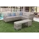 Malia Gray 5 Piece 86" Outdoor Sectional Set with Bench
