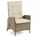Mackay Beige and Natural Teak 2 Reclining Chairs with 2 Ottomans