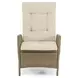 Mackay Beige and Natural Teak 2 Reclining Chairs with 2 Ottomans