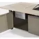 Bordeaux Brown 71" Rectangular Outdoor Patio Dining Table with Fire Pit and Cooler