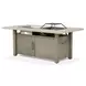 Bordeaux Brown 71" Rectangular Outdoor Patio Dining Table with Fire Pit and Cooler