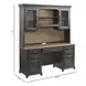 Heritage Timber Charcoal 66" Farmstead Executive Credenza and Hutch with LED