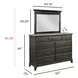 Heritage Timber Charcoal and Brown 9 Drawer Westwood Bureau with Rectangular Jessup Mirror