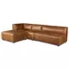 Chiavari Cocoa Brown Leather Modular Sectional 