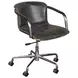 Chiavari Antique Ebony Leather Upholstered Swivel Office Chair