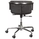 Chiavari Antique Ebony Leather Upholstered Swivel Office Chair