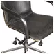 Chiavari Antique Ebony Leather Upholstered Swivel Office Chair