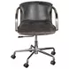 Chiavari Antique Ebony Leather Upholstered Swivel Office Chair