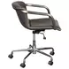 Chiavari Antique Ebony Leather Upholstered Swivel Office Chair