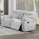 Chablis Mist Gray 72" Reclining Console Loveseat with USB Charging