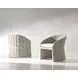 Salinas Nordic Gray and White Performance Fabric Outdoor Arm Chair