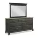 Heritage Timber Charcoal 7 Drawer Farmstead Dresser with Rectangular Jessup Mirror