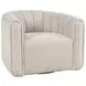 Grande Beige Upholstered Swivel Accent Chair