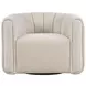 Grande Beige Upholstered Swivel Accent Chair