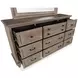 Lancaster Dovetail Gray 9 Drawer Dresser with Rectangular Mirror