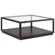 Glaze Cola Square Glass Top Cocktail Table