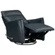 Rovelle Abby Navy Leather Manual Swivel Glider Recliner