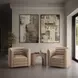 GT Brown Upholstered Swivel Accent Chair