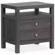 Meadowrise Raisin Black 2 Drawer Nightstand with USB Charging