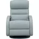 Gunter Troy Robin Blue Leather Swivel Glider Power Recliner with Power Lumbar and USB Charging