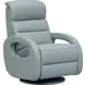 Gunter Troy Robin Blue Leather Swivel Glider Power Recliner with Power Lumbar and USB Charging