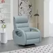 Gunter Troy Robin Blue Leather Swivel Glider Power Recliner with Power Lumbar and USB Charging