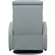 Gunter Troy Robin Blue Leather Swivel Glider Power Recliner with Power Lumbar and USB Charging