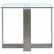 Whitehall Aged Pewter and Chrome Pucks Rectangular Glass Top End Table