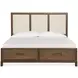 Ridgefield Russet and Cream Queen Upholstered Storage Panel Bed