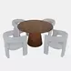 Gwen Luxury Brown and Blue Upholstered 5 Piece Dining Set