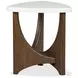 Elowen Vale Turkish Coffee and White Triangular Marble Top End Table