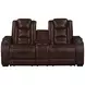 Chester Brown 74" Reclining Console Loveseat with USB Charging