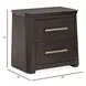 Bellamy Coffee Bean 2 Drawer Nightstand with USB Charging