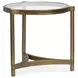 Cassidy Aged Brass and Volakas Classic Round Glass Top End Table