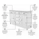 Bay Harbor Distressed White 6 Drawer and 2 Door Dresser
