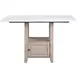 Taylor Beige and White 60" Rectangular Marble Top Counter Height Dining Table