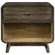 Rex Walnut 1 Drawer Open Nightstand