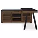 Kallari Warm Brown and Black Credenza with Desk Return