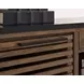 Kallari Warm Brown and Black Credenza with Desk Return